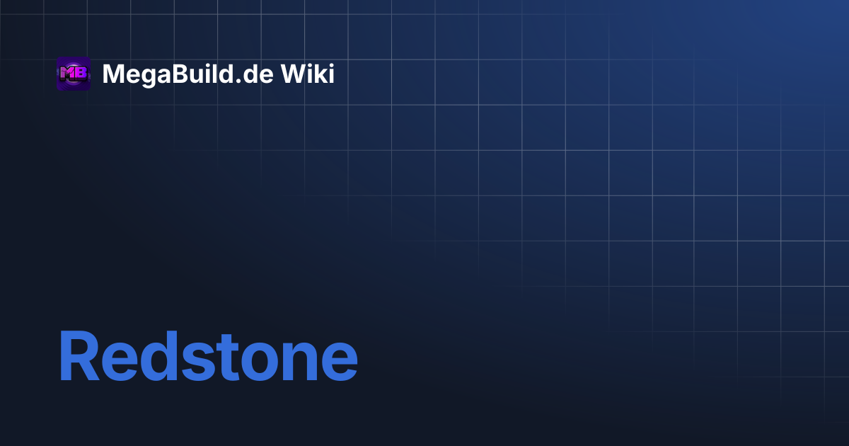 Redstone | MegaBuild.de Wiki